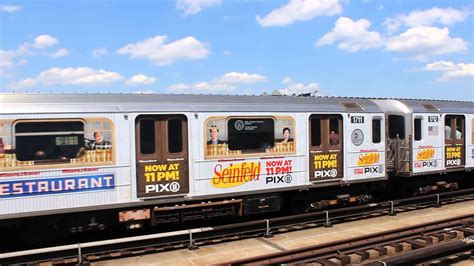 Nyc Subway R62 Times Square Bound 7 Train With Seinfeld Wrap Youtube