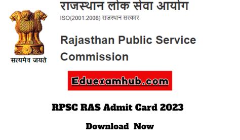 Rpsc Ras Admit Card 2023 Out Download Exam Date And Pattern