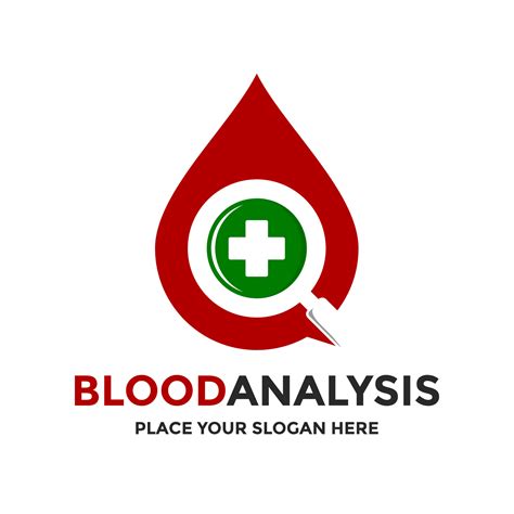 Bloedanalyse Vector Logo Sjabloon Dit Ontwerp Gebruik Vergrootglas
