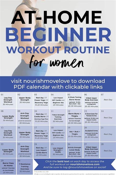 A daily routine also comes with the benefit of starting a good habit, and that will make it easier to continue your exercise routine as time goes on. Fitness Challenge: 30-Day Beginner Workout Plan | Nourish ...