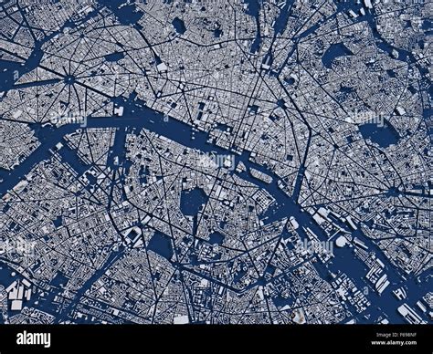 Schwarz Weiß Karte Von Paris Frankreich Satelliten Ansicht