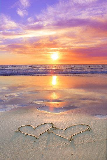 ༺ღ サンセットビーチ ビーチの夕焼け 美しい夕日 日の出 風景写真 ファンタジーな風景 ロマンチックな写真