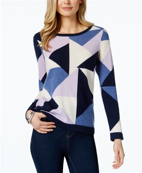 Charter Club Cashmere Colorblock Sweater Only At Macys Color Block Sweater Sweaters