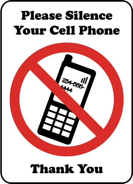 Please Silence Cell Phone Sign F7226 By