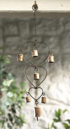 Recycled Metal Wind Chime Bells Fair Trade Indian Handicraft Heart