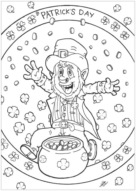 Here you will find a great selection of coloring pages to print out for your kids. Leprechaun patrick day - St. Patrick's Day Adult Coloring ...