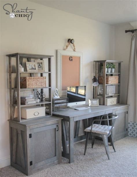 These diy office desk are available. DIY Bookcase - Shanty 2 Chic