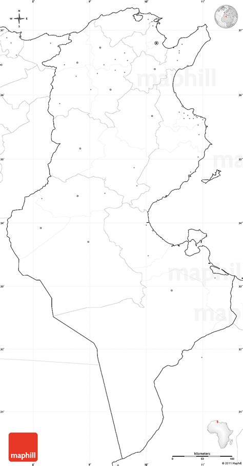 Blank Simple Map Of Tunisia No Labels