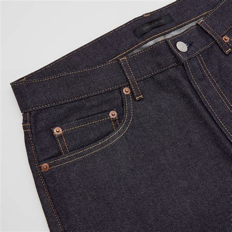 Men Selvedge Regular Fit Straight Leg Jeans Uniqlo