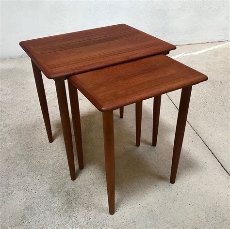 Pair Of Vintage Danish Teak Nesting Side Tables 1960s 136664