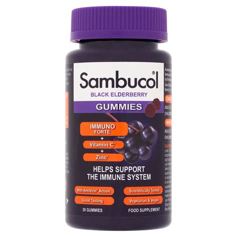 sambucol black elderberry immuno forte gummies 30 tesco groceries