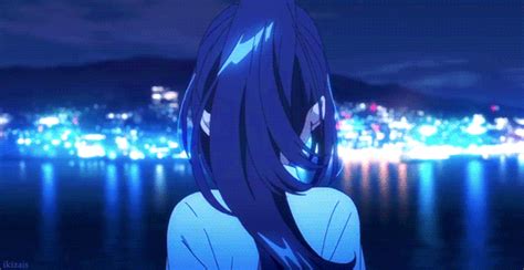 Blue Anime Aesthetic Wallpaper Gif Anime Animegirl Animegif Night My Xxx Hot Girl