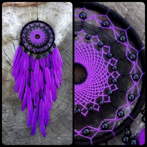 Handmade Goth Dream Catcher T Black Dreamcatcher Purple Etsy