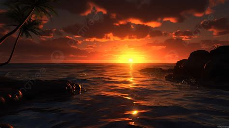 3d Ocean Sunset Backgrounds Hd Wallpapers 4k Hd Wallpaper Realistic