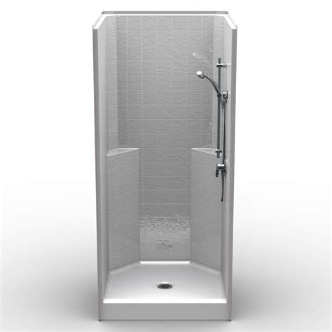 X Curbed Single Piece Shower Inch Tile