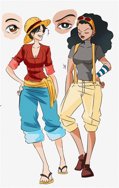 Luffy And Usopp Genderbend One Piece Personagens De Anime Feminino