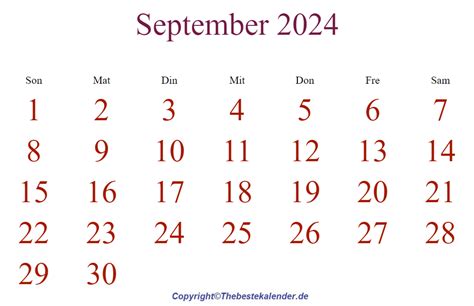 Kalender September 2024 Vorlage The Beste Kalender