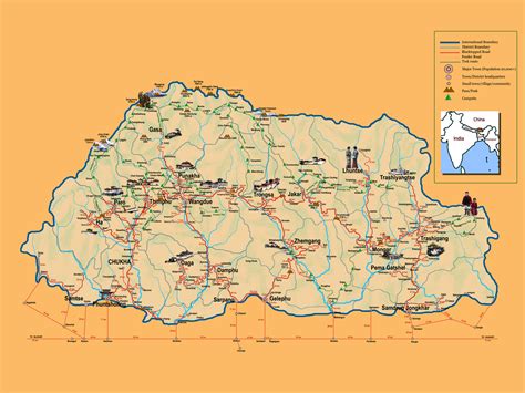 Detailed Tourist Map Of Bhutan Bhutan Asia Mapsland Maps Of The