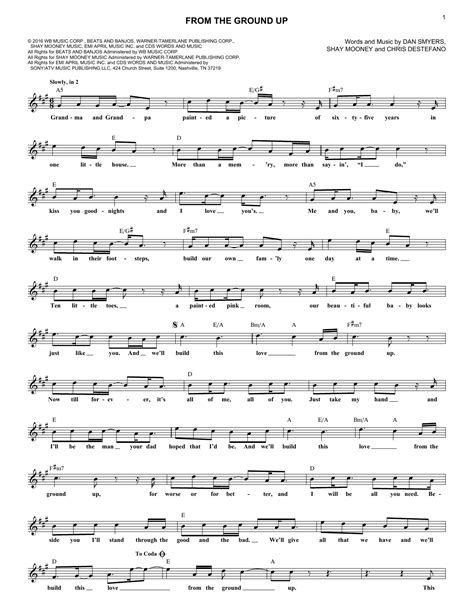 From The Ground Up Sheet Music Dan Shay Lead Sheet Fake Book