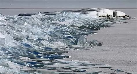 Video Shows Waves Of Frozen Lake Superior Breaking Up On The Shore Like