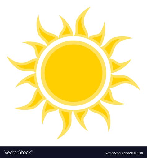 Flat Sun Icon Symbol Royalty Free Vector Image