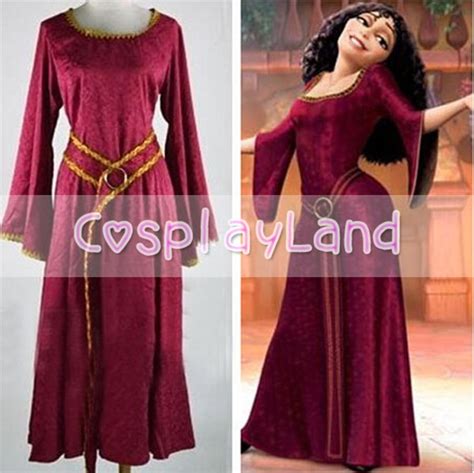 Rapunzel Tangled Mother Gothel Dress Costume Cosplay Adult Womans