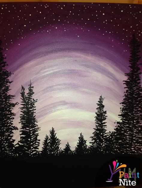 Purple Skyline At Sunset By Hannah Messner Paint Nite Paintings