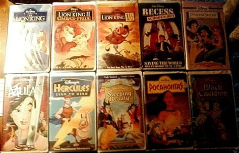 LOT OF 10 WALT DISNEY Animated VHS Tapes Mulan Snow White The Lion