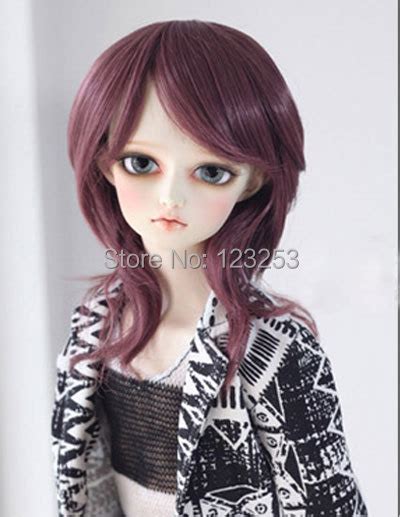 Bjd Wig 9 10 Inch 22 24cm Girl Purple Brown Long Small Curly Hair Wig Sex Sd028 For 1 3 Sd Ball