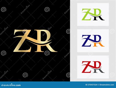 Monogram Letter Zr Logo Design Zr Logotype Template Stock Vector