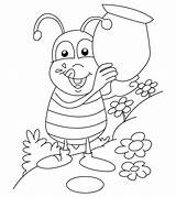 Coloring Bug Printable Insects Bee Ant Ones sketch template