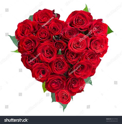Rose Flowers Heart Over White Valentine Stock Photo 94147954 Shutterstock