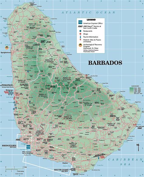 Barbados Geographischen Karte