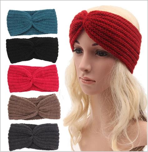 Winter Knit Warm Women Adult Crochet Braided Turban Headband Wool Scrunchy Elastic Headbands