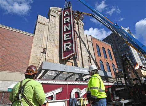 Warner Theatre Renovations New Lighted Marquee Installed