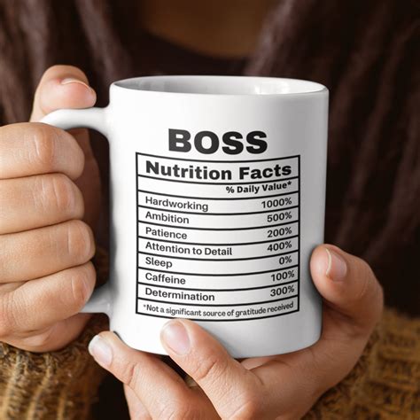 Boss T Nutrition Facts Coffee Mug Birthday T Boss Mug Etsy