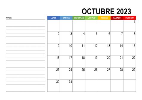 Calendario Octubre 2022 2023 El Calendario Octubre 2022 2023 Para
