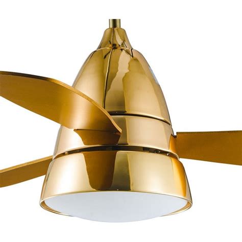 Modern Ceiling Fan 421in Gold Gold Blades And Remote Control