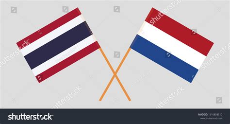 thailand netherlands crossed thai netherlandish flags stock vector royalty free 1516808510