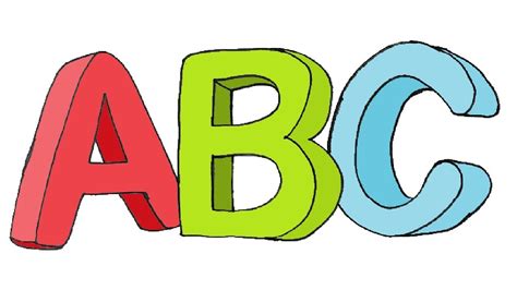 Abc 3d Drawing And Coloring How To Draw Abc In 3d Youtube