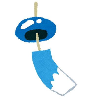 ― the wind chimes go ding dong. フリー素材 | 青い風鈴を描いたイラスト。夏らしい涼しげな ...