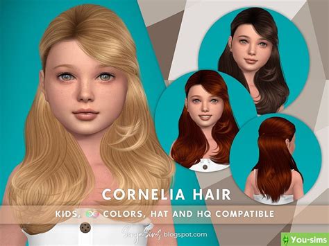 Скачать Детская прическа Cornelia от Sonyasimscc к Sims 4 You Sims