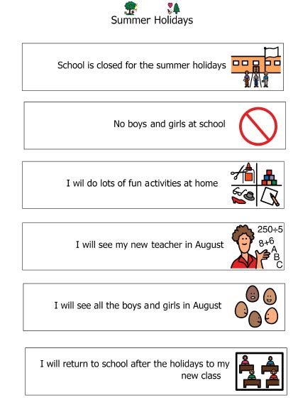 Summer Social Story Calderwood Primary And Nursery