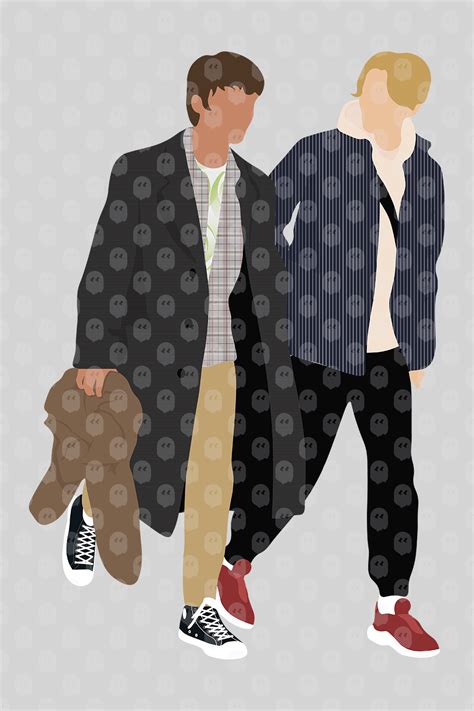 Archade Two People Walking Together And Chatting Vector Drawings