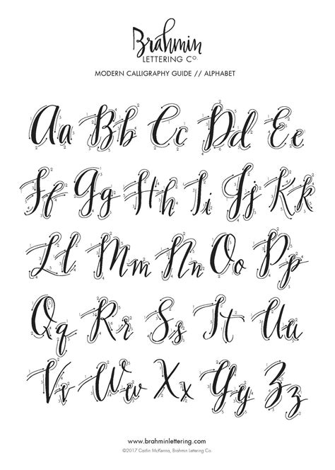 Brahmin Calligraphy Alphabet Calligraphy Alphabet Hand Lettering