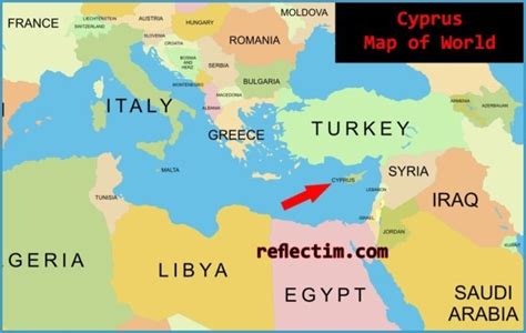 Cyprus Map In World Map Travelsfinderscom