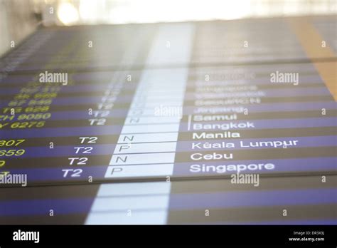 Airport Arrival Board In Airport Terminal Travel Concept Stock Photo