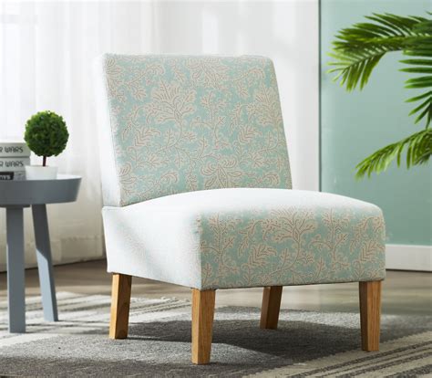 Accent Chairs Upholstered Armless Accent Fabric Chair With Wood Legs