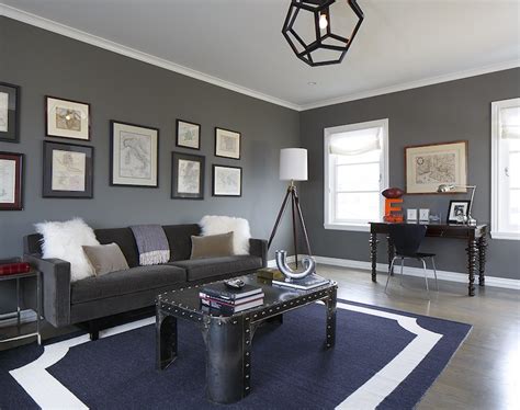 It looks like sun imprisoned in dungeon. Gray and Blue Living Room - Contemporary - living room - Greg Natale
