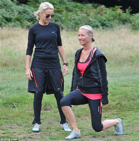 Denise Van Outen Shows Off Trim And Toned Figure In Nautical Striped